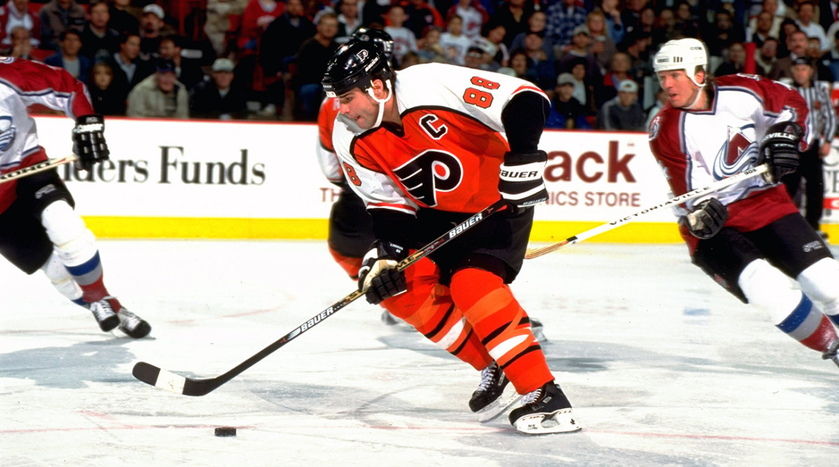 Lindros's tendency to skate with his head down put him in peril when the NHL's most feared enforcers squared him up.