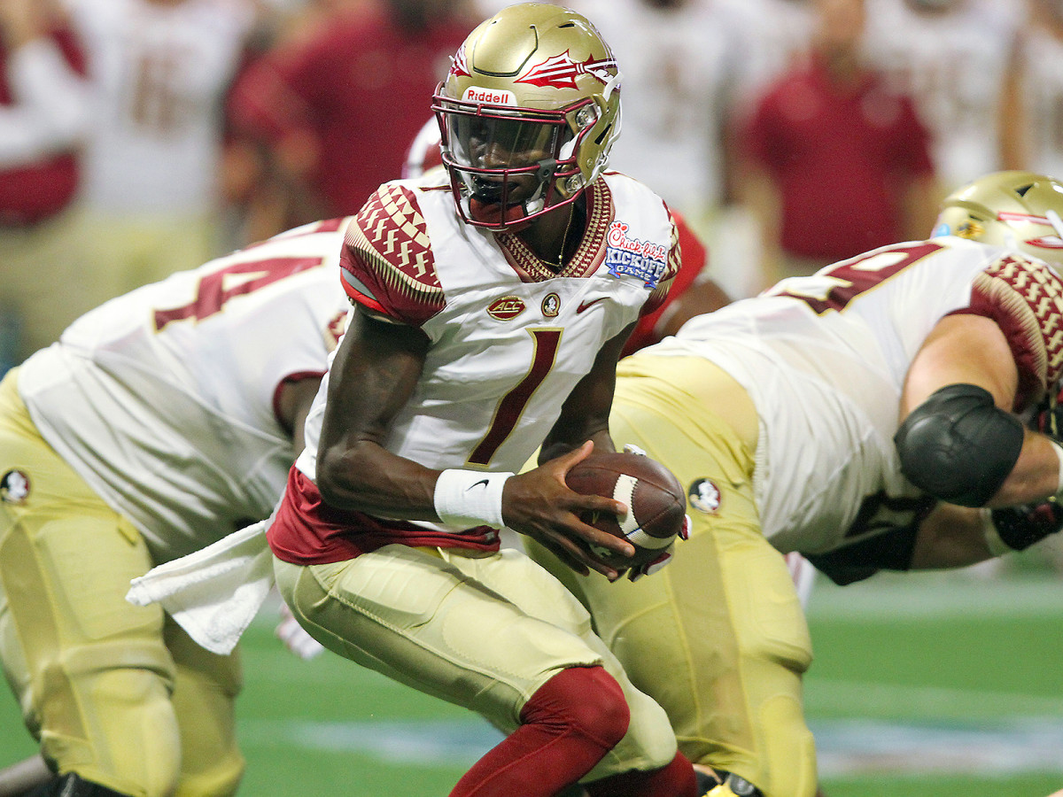 James Blackman's first college action came late in a lost cause against Alabama's vaunted pass rush.