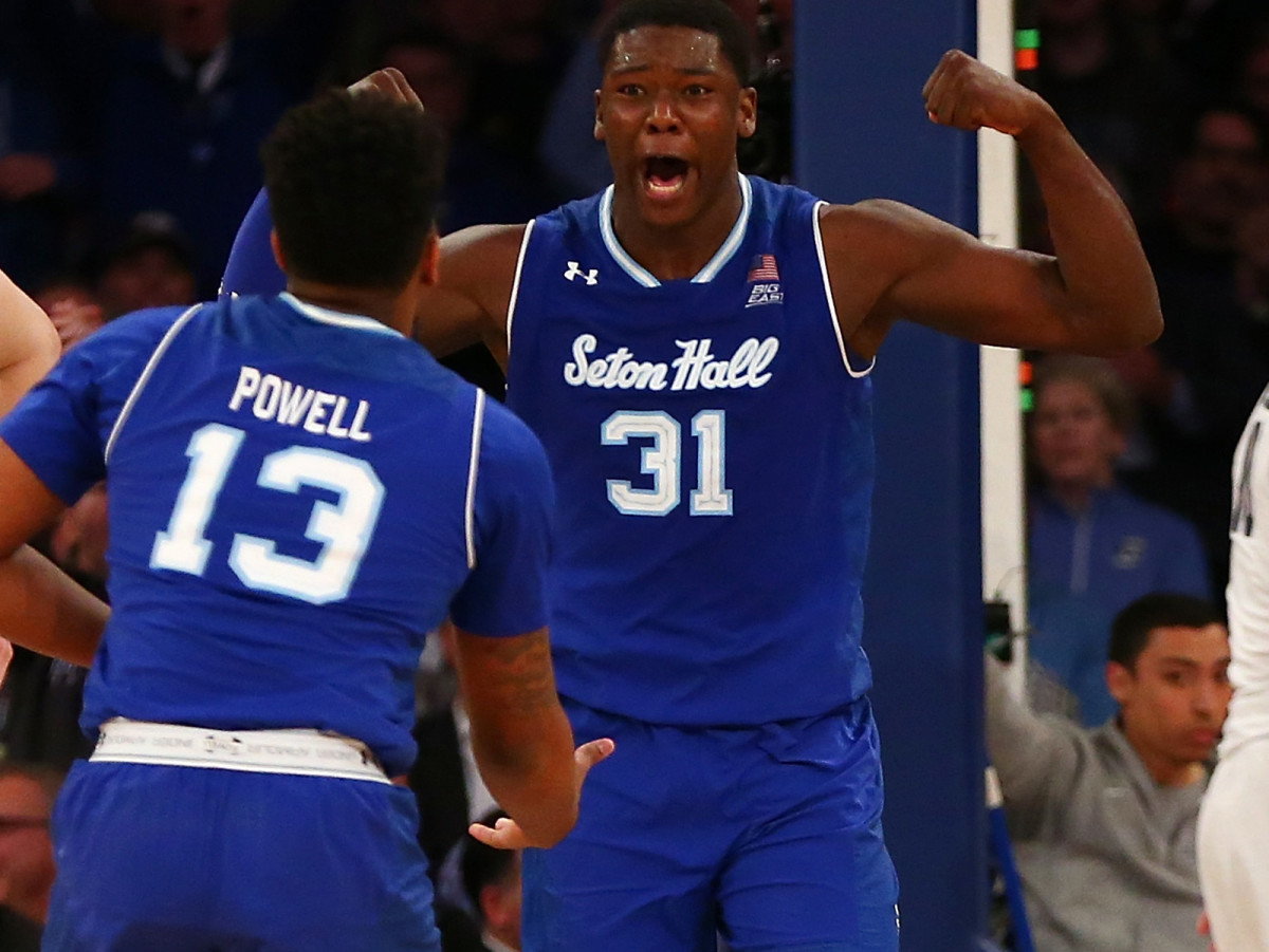 Seton Hall senior Angel Delgado helps the Pirates dominate the glass.