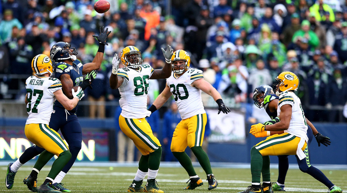 Matthews (far left) came out of nowhere to recover a season-saving onside kick in the NFC title game.