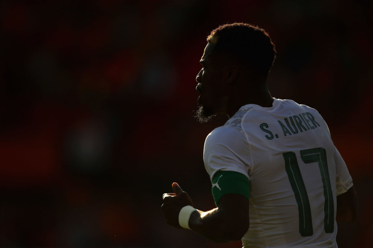 ROTTERDAM, NETHERLANDS - JUNE 04:  Serge Aurier of the Ivory Coast looks on during the International Friendly match between the Netherlands and Ivory Coast held at De Kuip or Stadion Feijenoord on June 4, 2017 in Rotterdam, Netherlands.  (Photo by Dean Mouhtaropoulos/Getty Images)