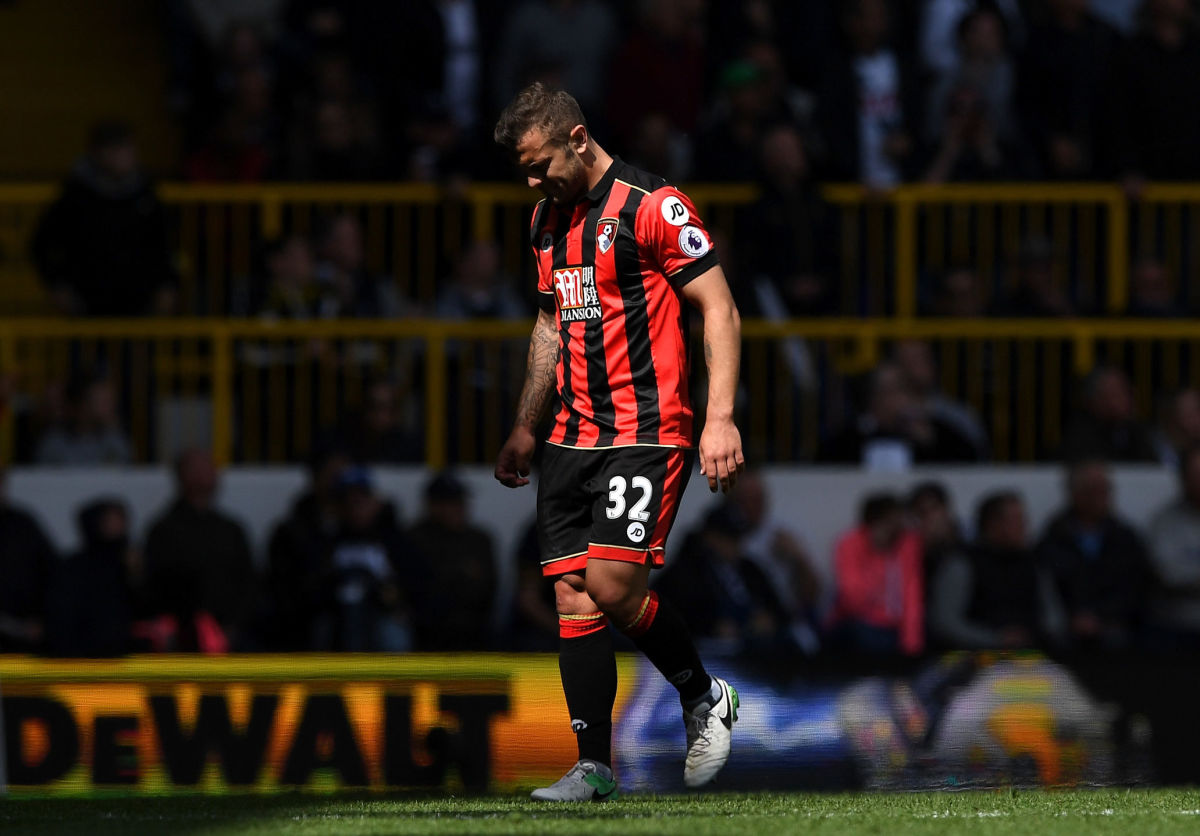 LONDON, ENGLAND - APRIL 15: Jack Wilshere of AFC Bournemouth walks off injured and is later subbed during the Premier League match between Tottenham Hotspur and AFC Bournemouth at White Hart Lane on April 15, 2017 in London, England.  (Photo by Shaun Botterill/Getty Images)