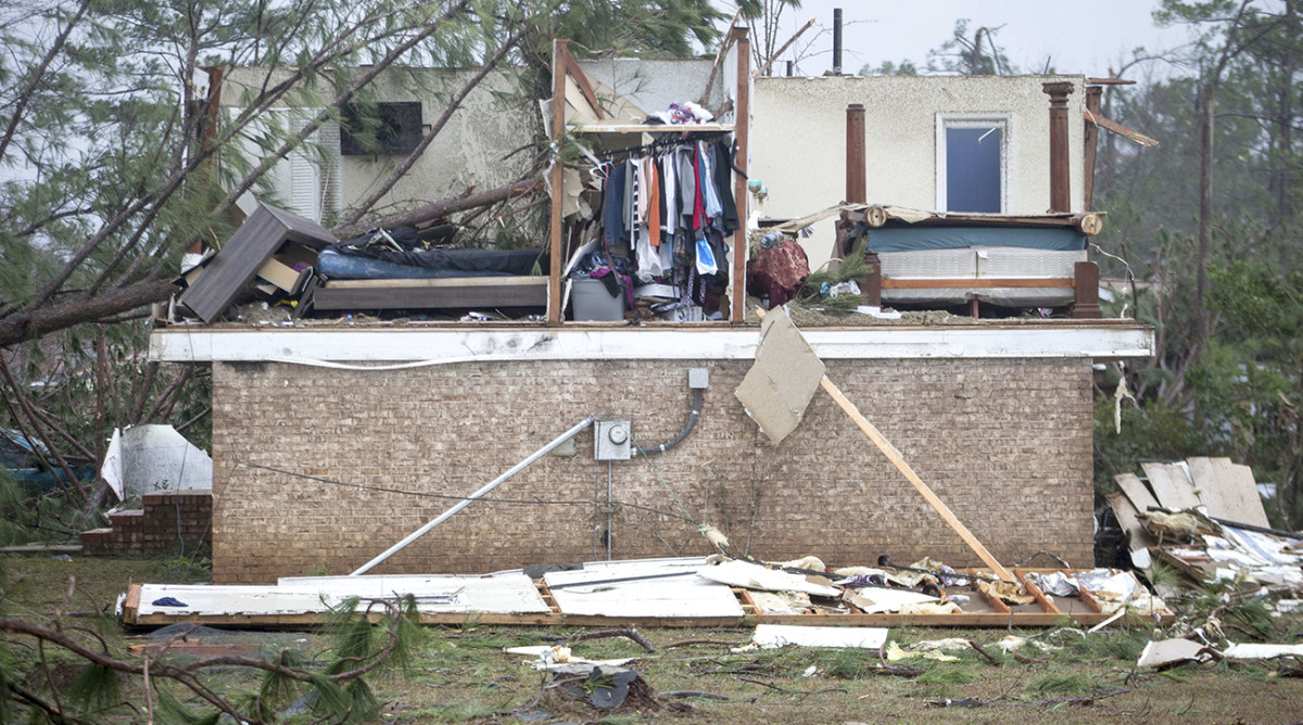 What was left of one house in Albany, Ga. after a tornado ripped through the town the day of the NFC title game last January.