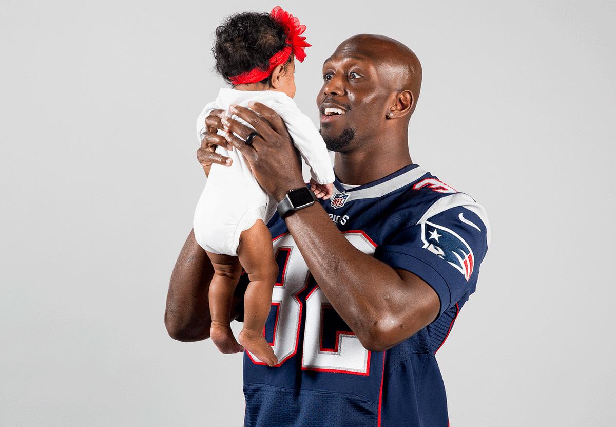 Devin McCourty goofs off with daughter, Londyn. 