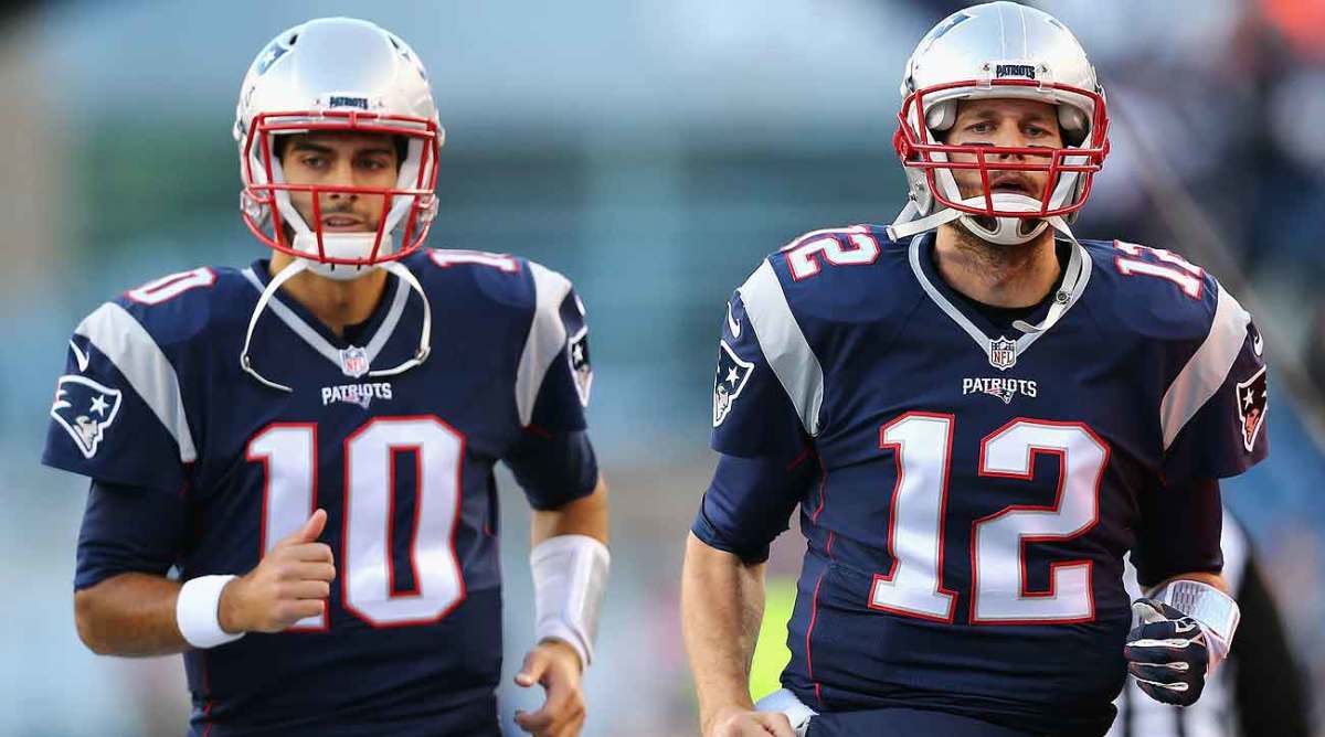 Jimmy Garoppolo could become trade bait now that Tom Brady has been locked up contractually for the next four seasons.