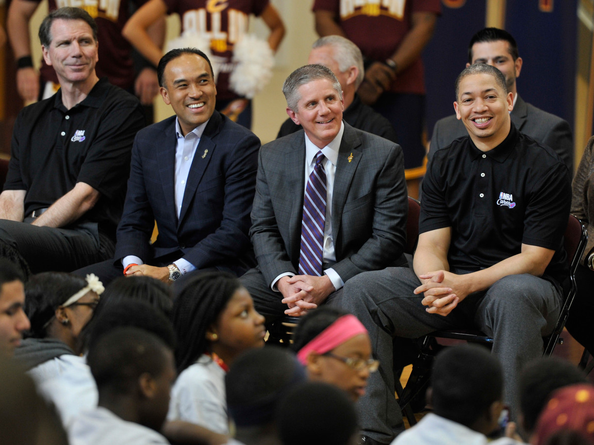 Kerry Bubolz, second from right, will oversee the creation of the NHL's Las Vegas expansion team as its president after leaving the Cleveland Cavaliers.