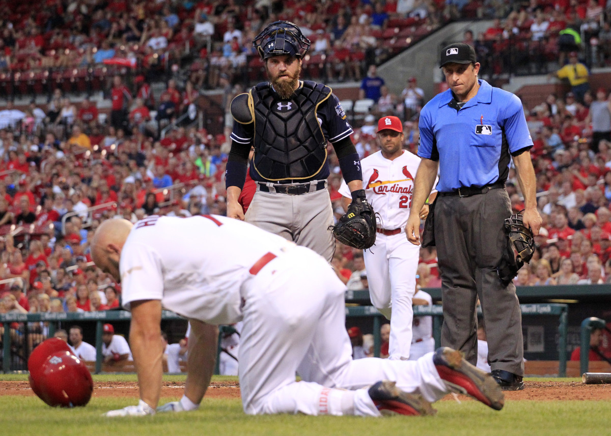 Holliday hit in face by a pitch Sports Illustrated