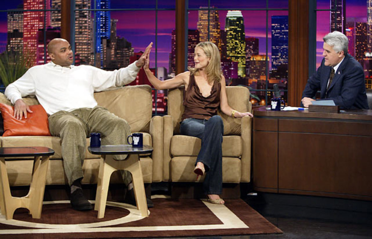 Charles Barkley, Carolyn Murphy and Jay Leno
