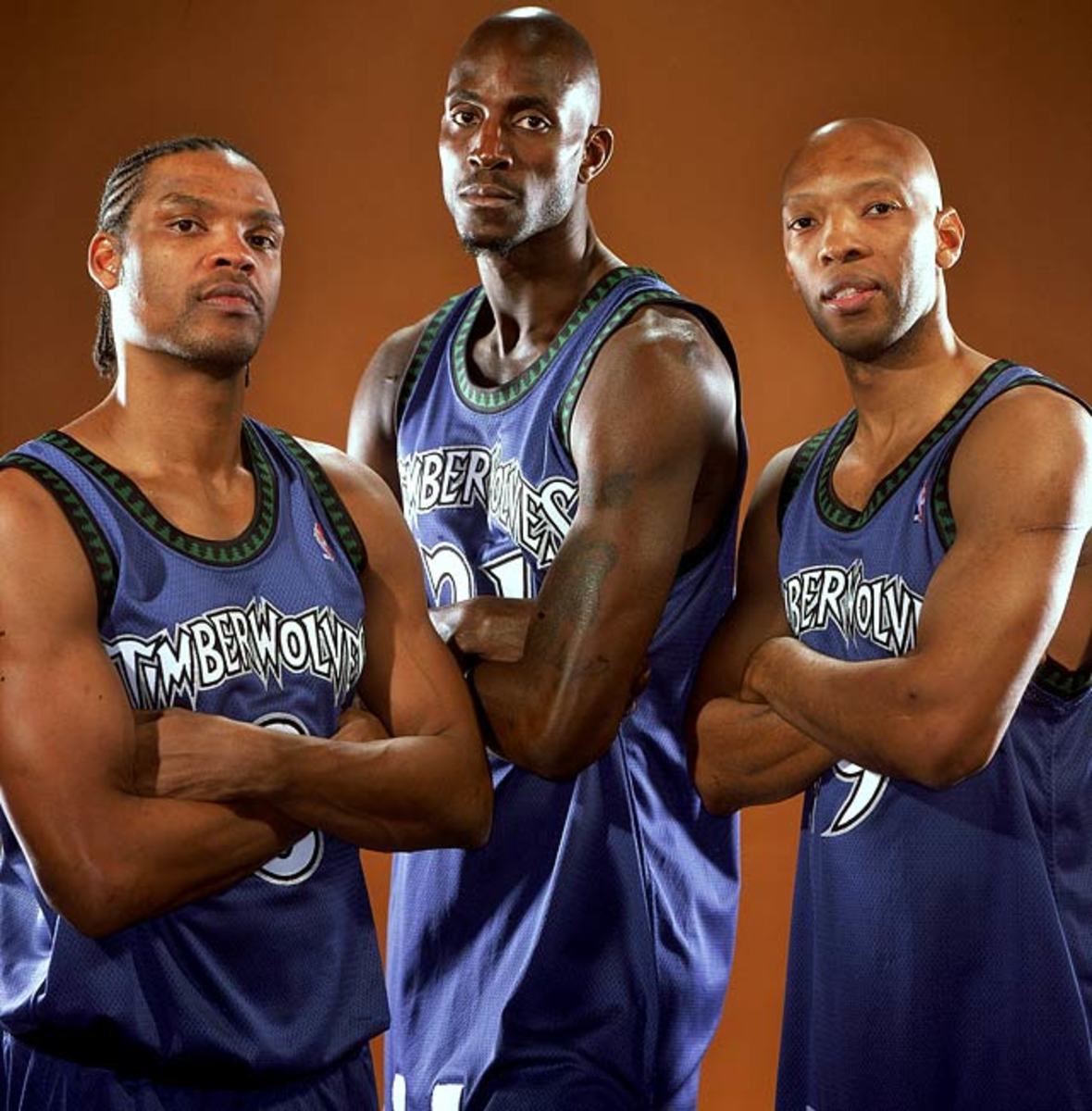 Latrell Sprewell, Kevin Garnett, and Sam Cassell