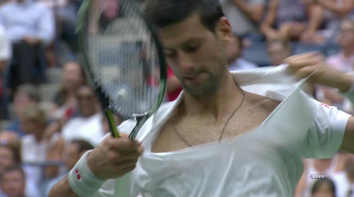 Novak Djokovic rips shirt off during U.S. Open semifinal Sports