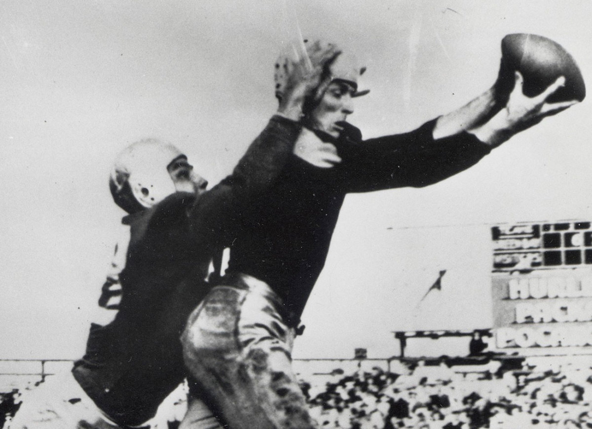 Hutson, in full stretch.