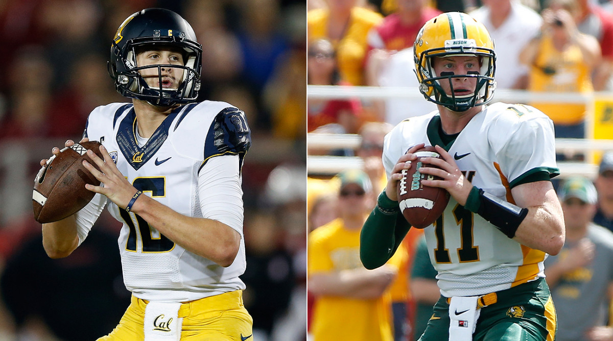 Jared Goff (left) and Carson Wentz are the top two quarterbacks in the 2016 draft.