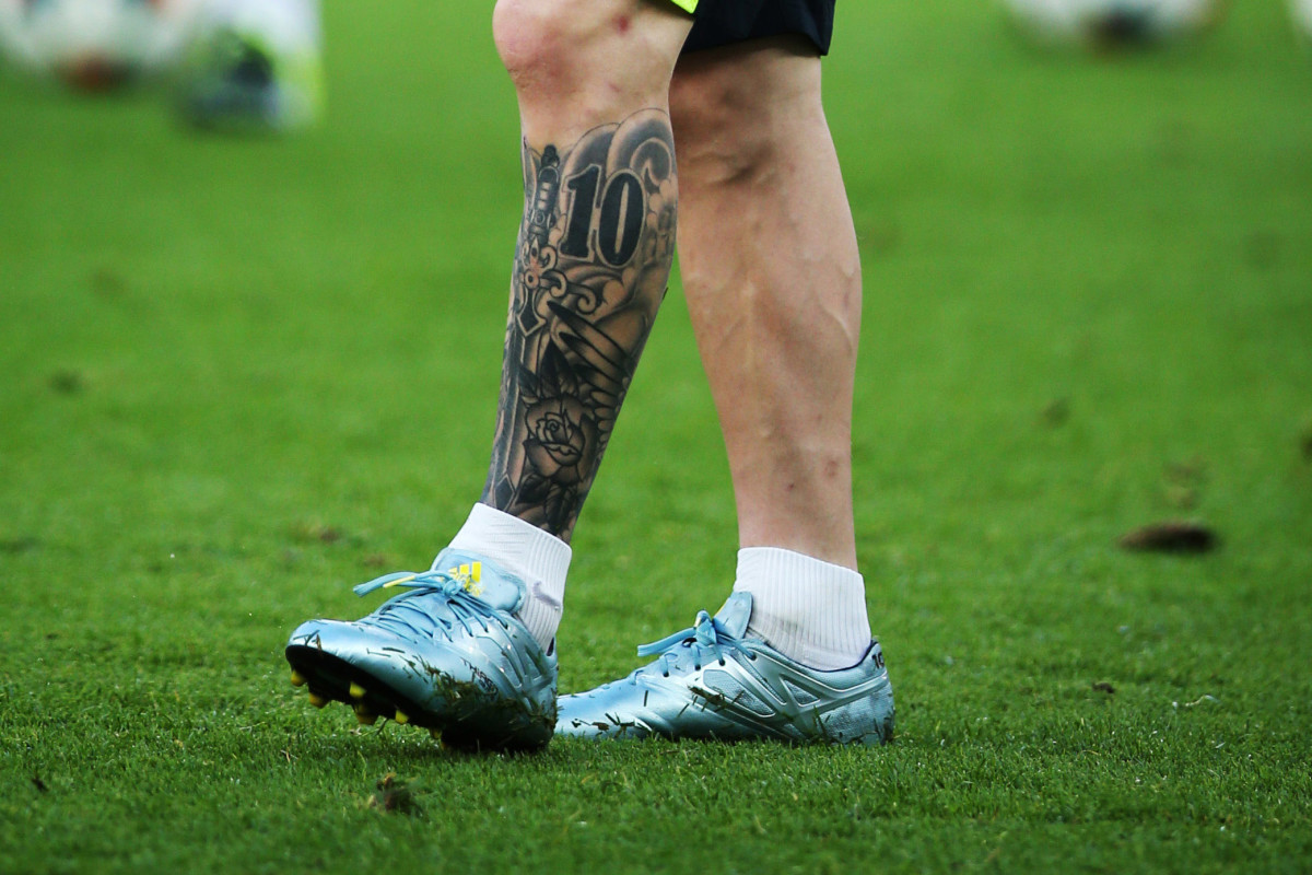 Lionel Messi Tattoo Barcelona Star S New Leg Ink Sports Illustrated