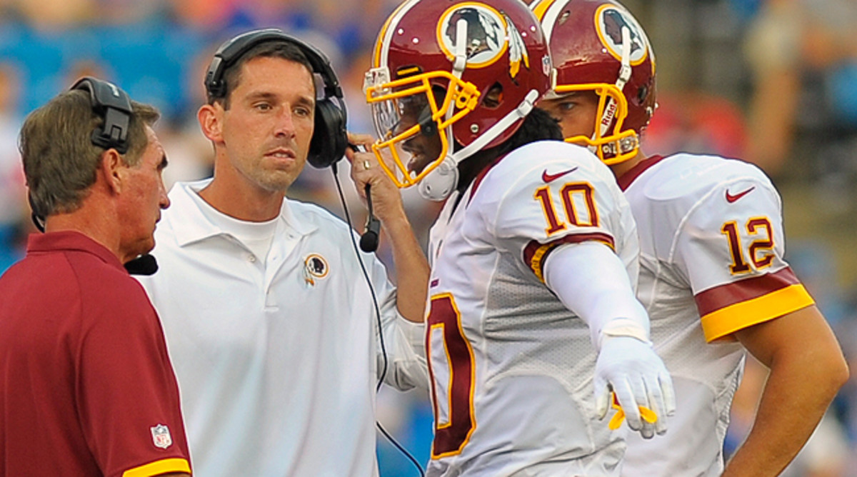 Mike Shanahan, Kyle Shanahan, Robert Griffin III and Kirk Cousins were together in Washington for just two seasons, 2012 and 2013.
