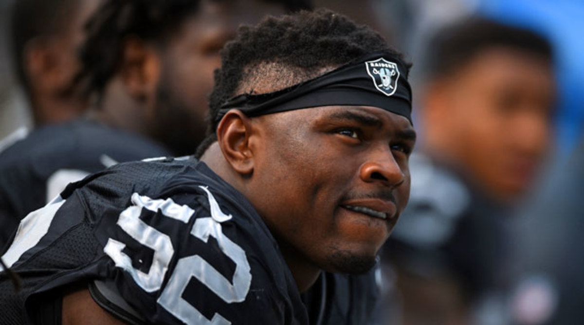 Oakland Raiders defensive end Khalil Mack picked up his first sack of the season against the Ravens in Week 4.