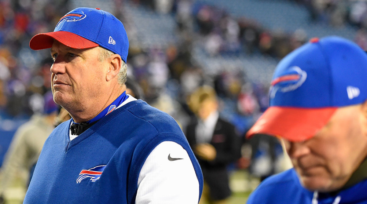 Rex Ryan walks off after the Week 15 overtime loss to the Dolphins, his last game as Bills coach.