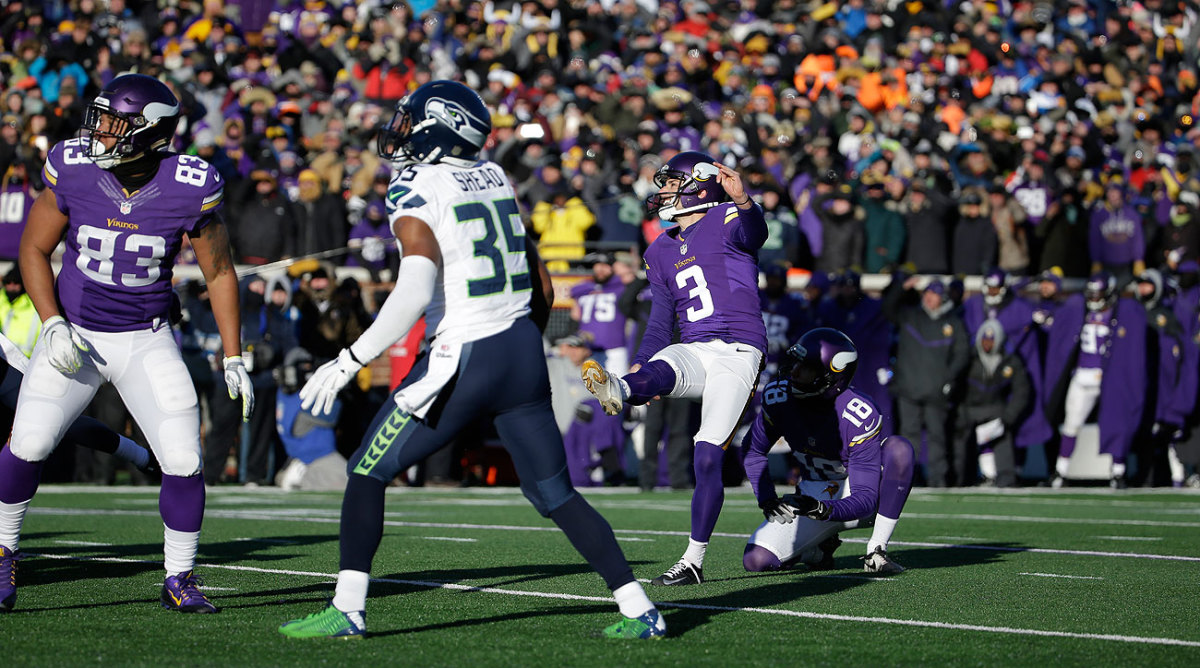 Blair Walsh was 30-for-31 on field goals inside 30 yards for his career before Sunday's fateful miss in the playoffs.