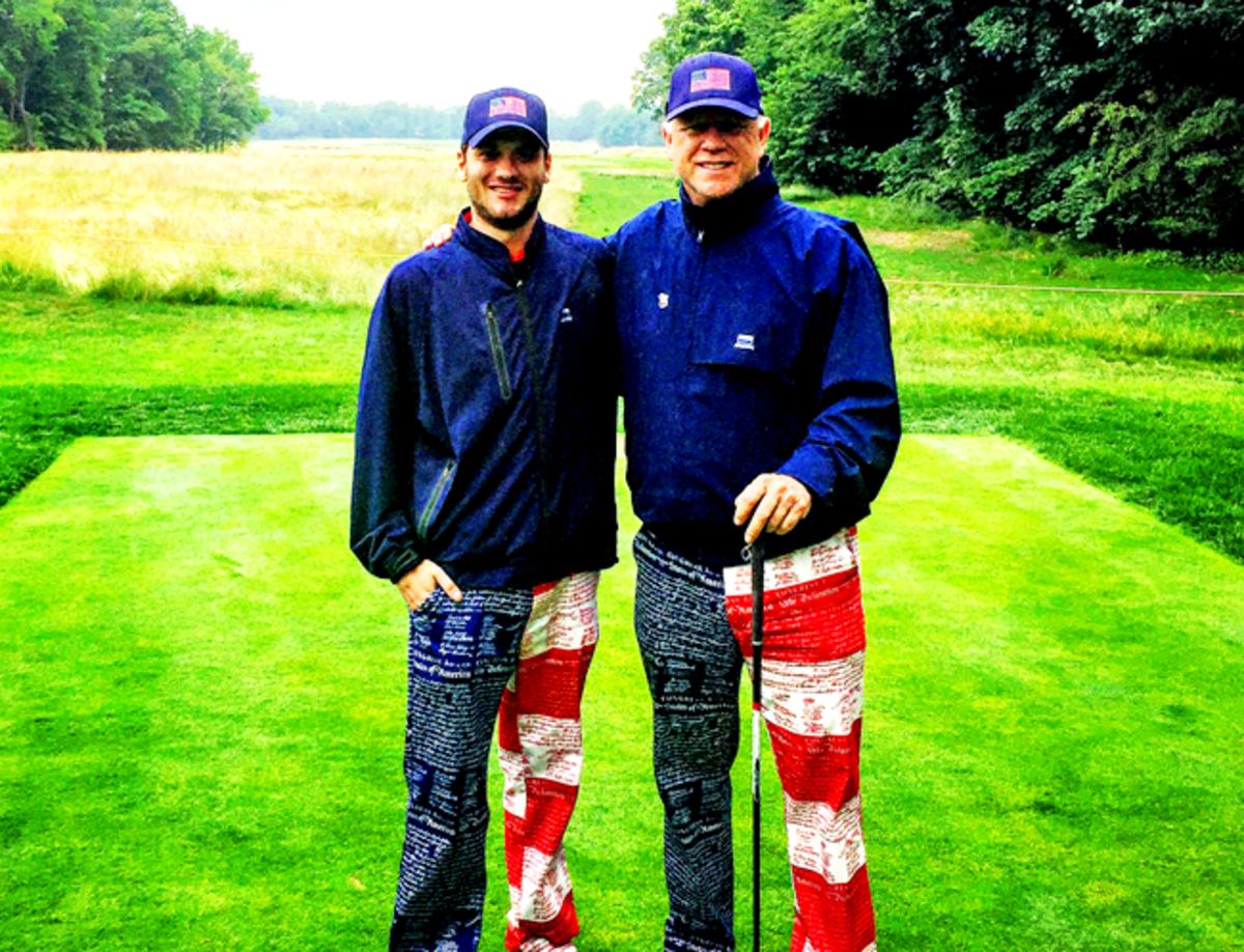 Gunnar and Boomer Esiason golfing on a recent Father’s Day.