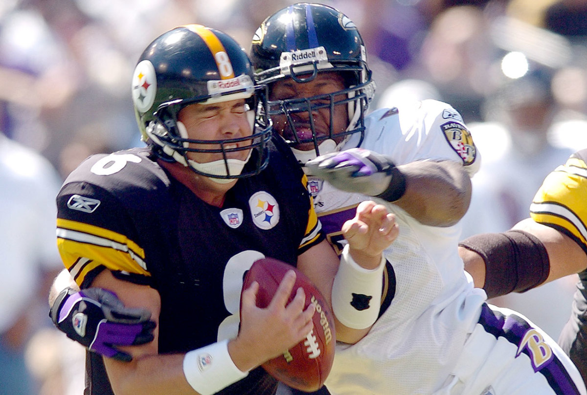 Suggs has been sacking Steelers since the days of Tommy Maddox.