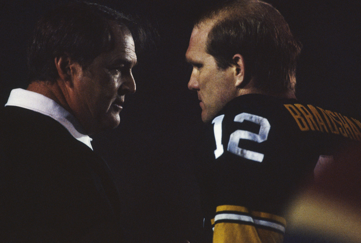 Noll and Bradshaw during Super Bowl XIV against the Los Angeles Rams on January 20, 1980/