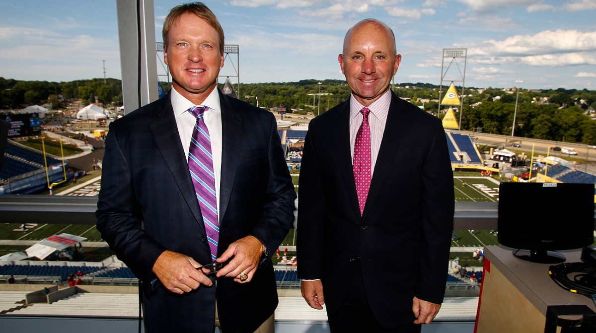 Sean McDonough (right) joined Jon Gruden in the Monday Night Football booth this season.
