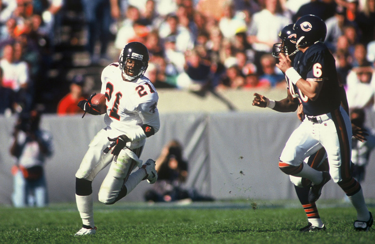 Deion Sanders on the return, September 1992.