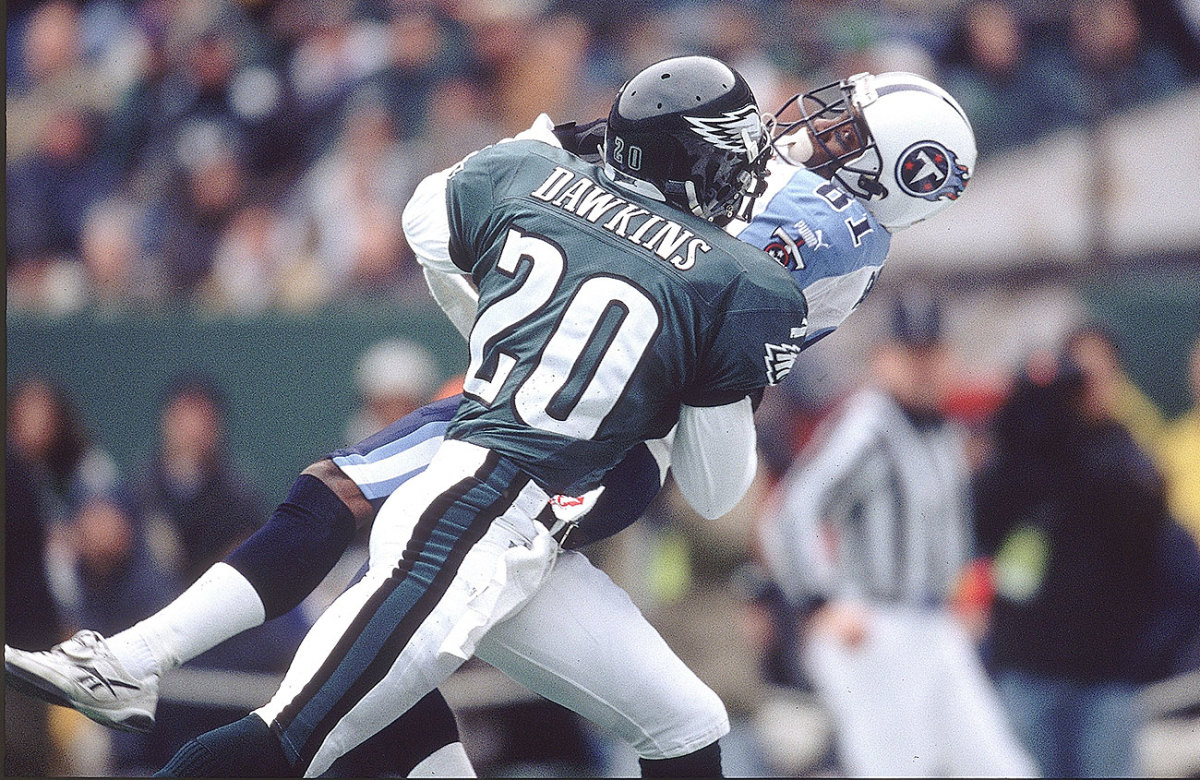 Brian Dawkins against the Eagles, December 2000.