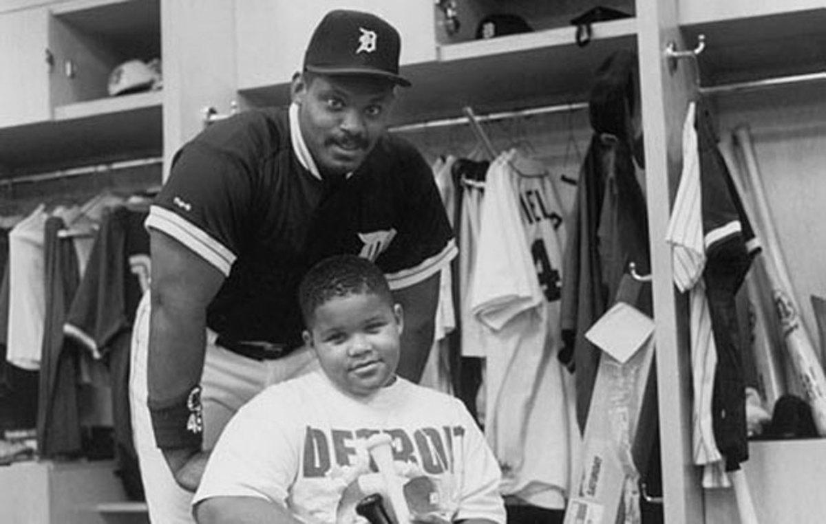 Cecil (left) and Prince Fielder at the 1993 MLB All-Star Game in Baltimore.