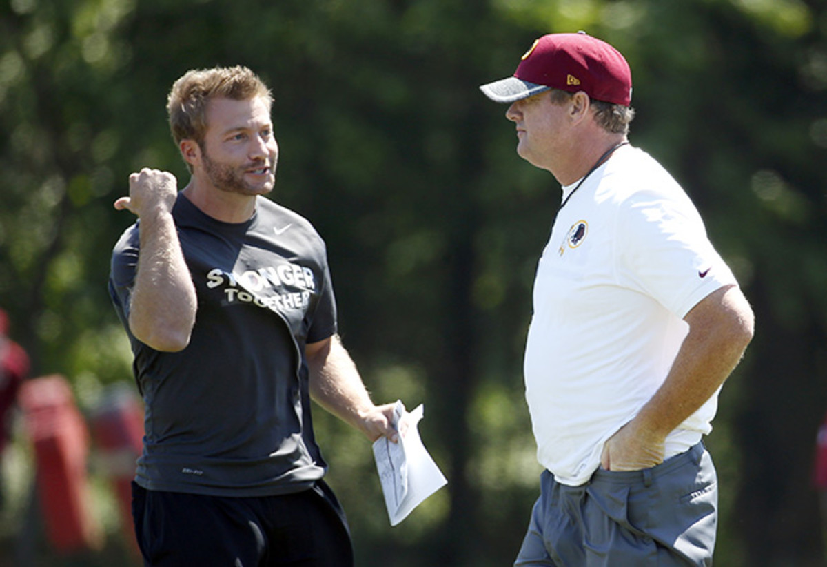 Gruden (right) made McVay (left) his play-caller when McVay was 29.