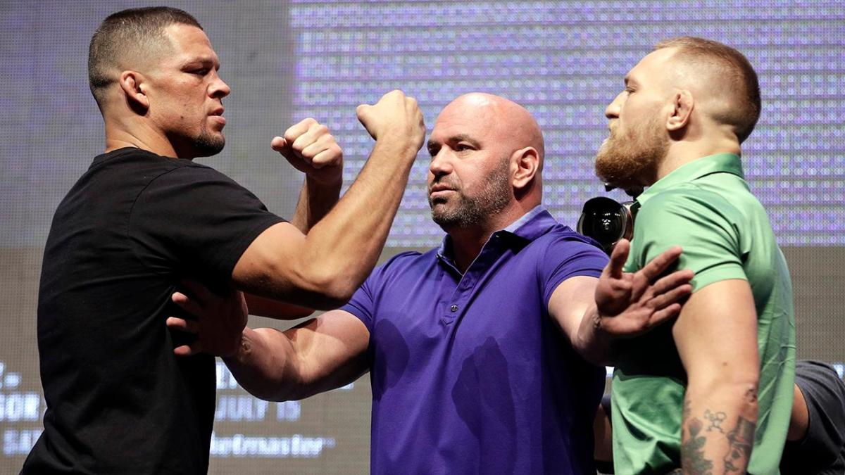 McGregorDiaz video UFC fighters throw bottles Sports Illustrated