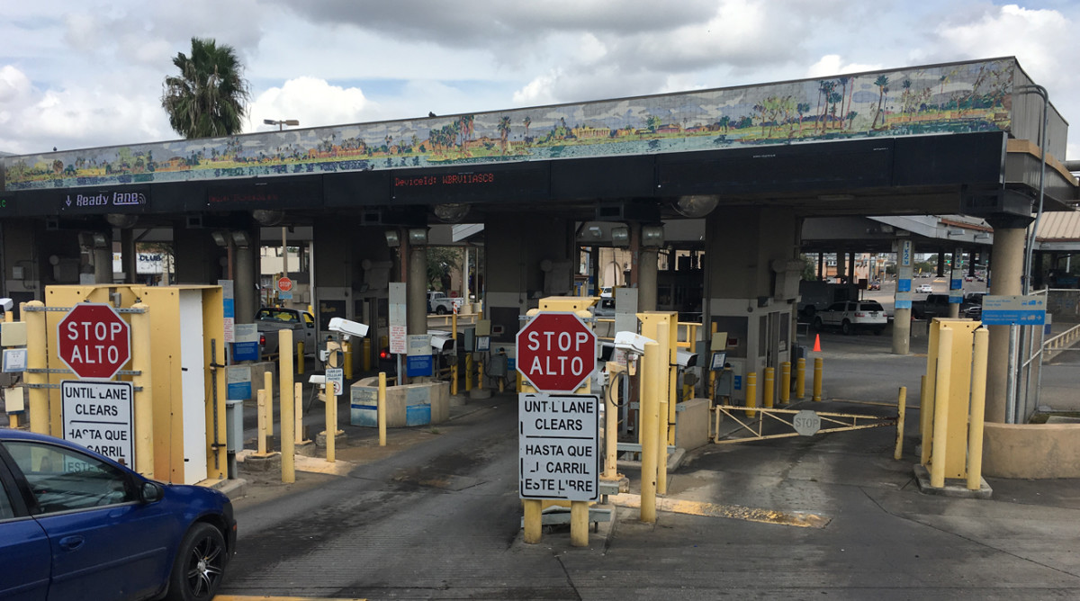 The border crossing from the Matamoros side.