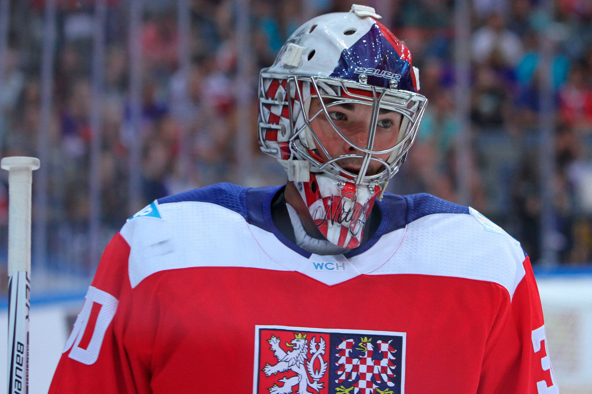 Custom Painted 2016 World Cup of Hockey Goalie Mask - Team Russia