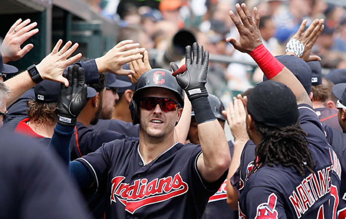 Lonnie Chisenhall hit the last of Cleveland's four fifth-inning home runs Sunday against Detroit.