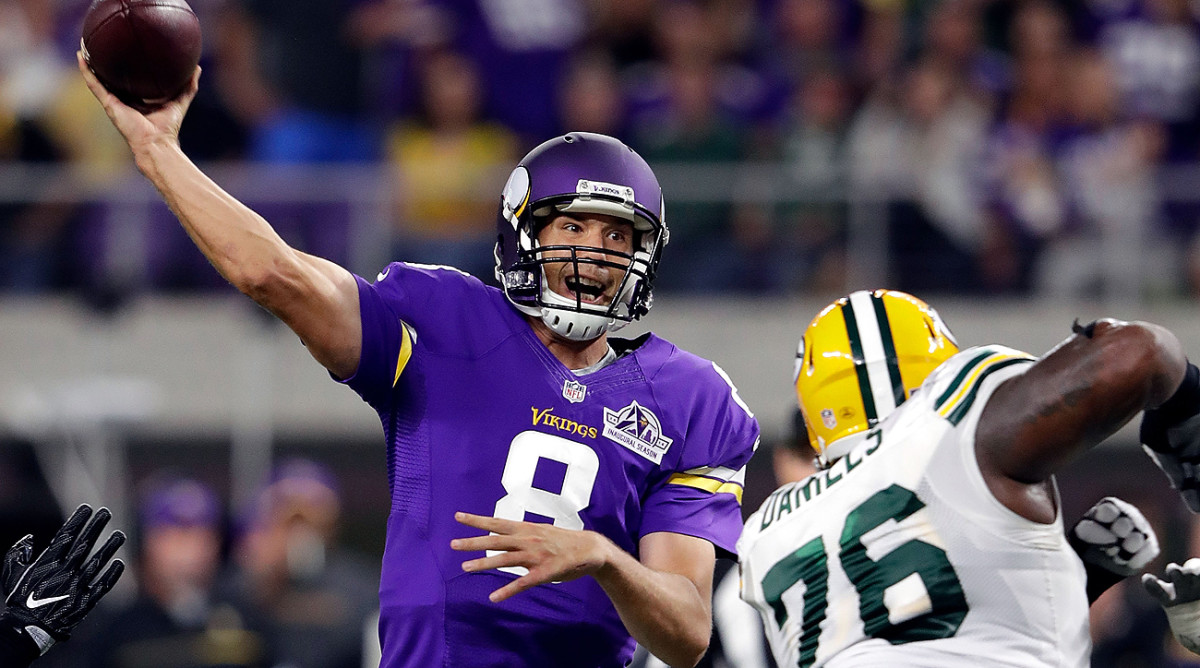 In his first start as a Viking, Sam Bradford threw a pair of touchdown passes in a win over the Packers.