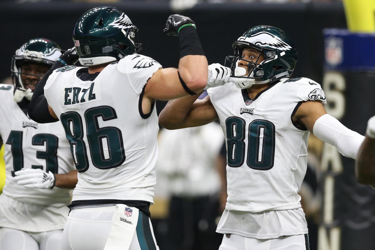 Jordatn Matthews (No. 80) and Zach Ertz will flex together again after the Eagles signed Matthews to bolster receiving group