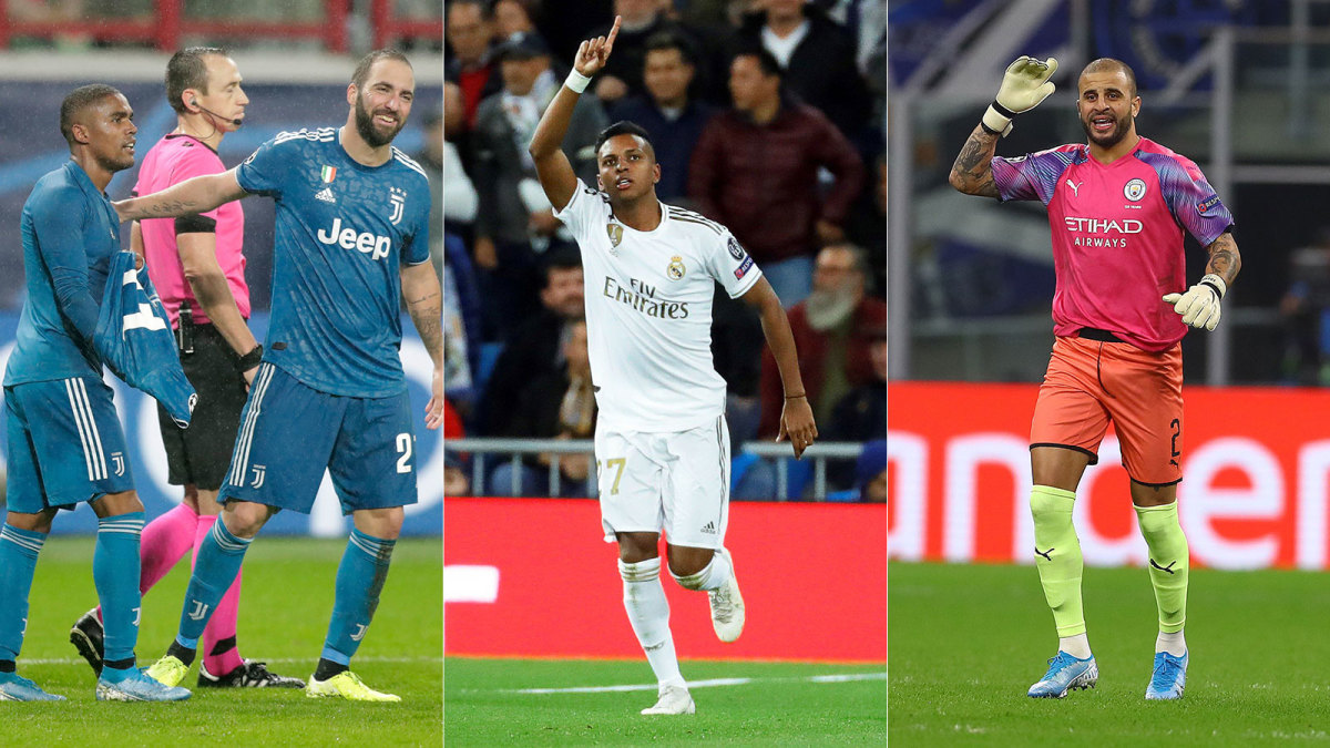 Juventus's Douglas Costa, Real Madrid's Rodrygo and Man City's Kyle Walker stepped up in Champions League