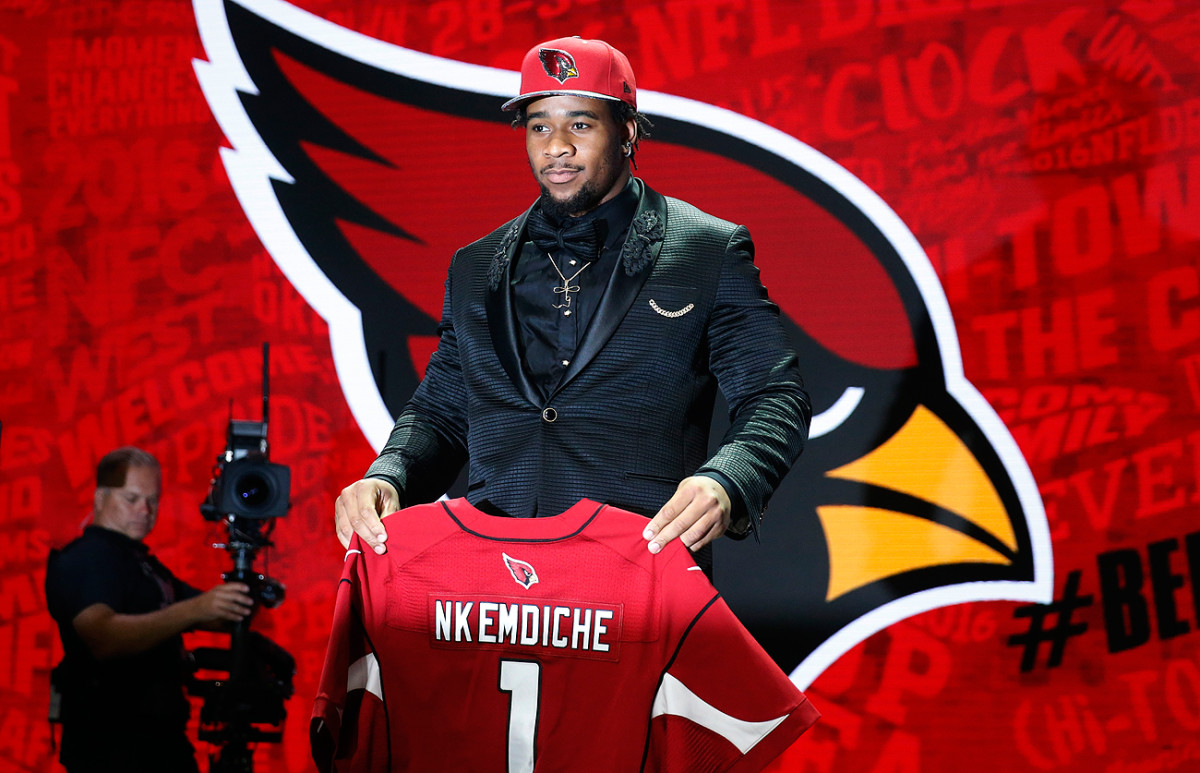 Considered one of the draft’s top talents, Ole Miss pass rusher Robert Nkemdiche fell to Arizona at No. 29 due to off-field concerns.