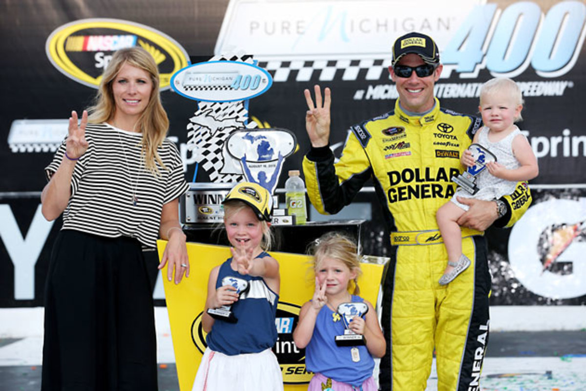 Matt Kenseth with (left to right) wife Katie, and daughters Kaylin, Grace and Clara.