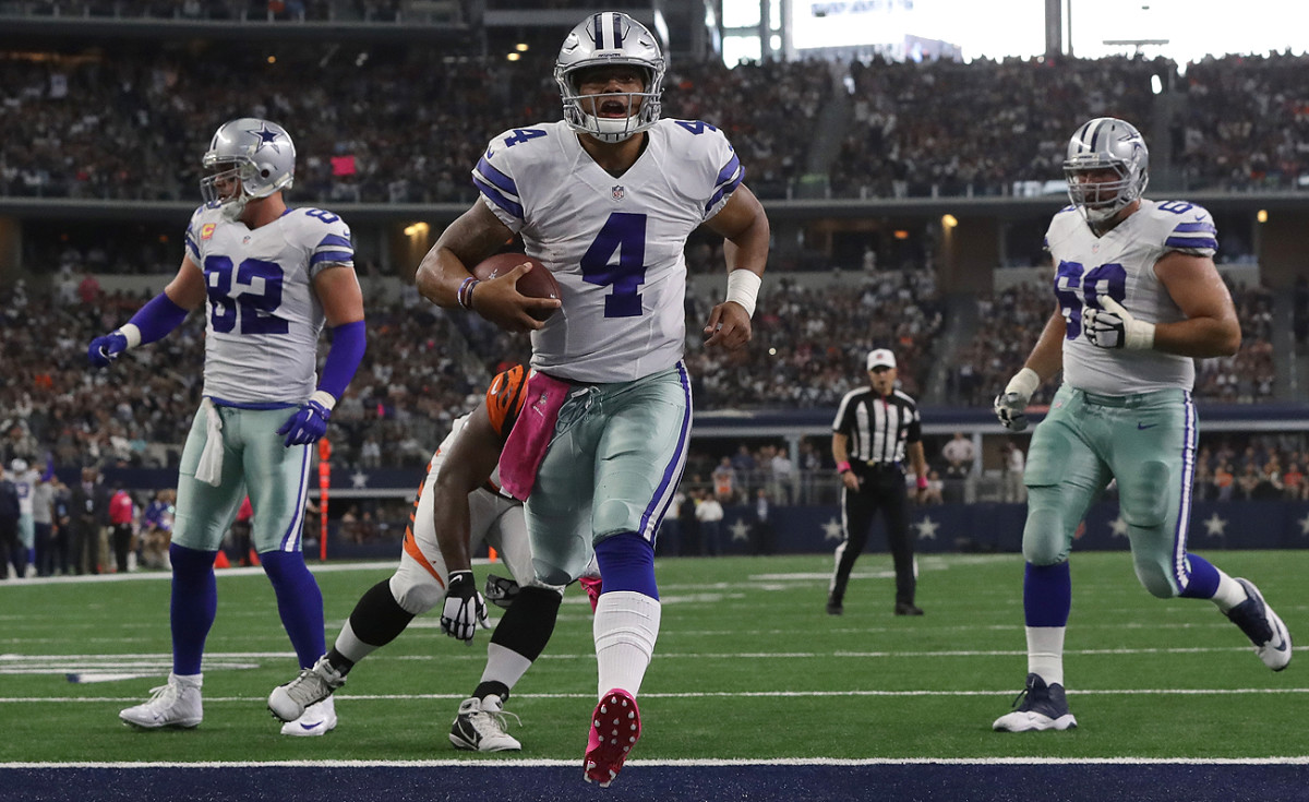 Rookie Dak Prescott has seven total touchdowns and no interceptions in leading the Cowboys to a 4-1 start this season.