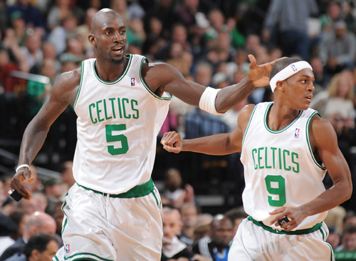 Kevin Garnett and Rajon Rondo