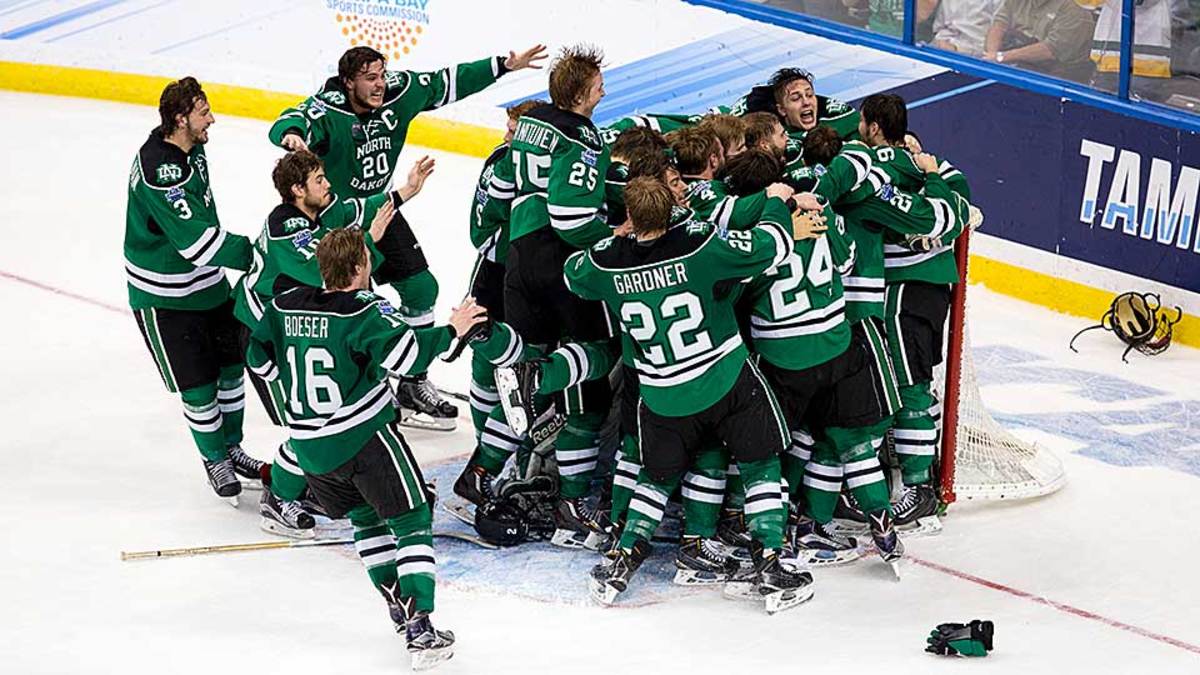 Forzen Four North Dakota routs Quinnipiac to win national title