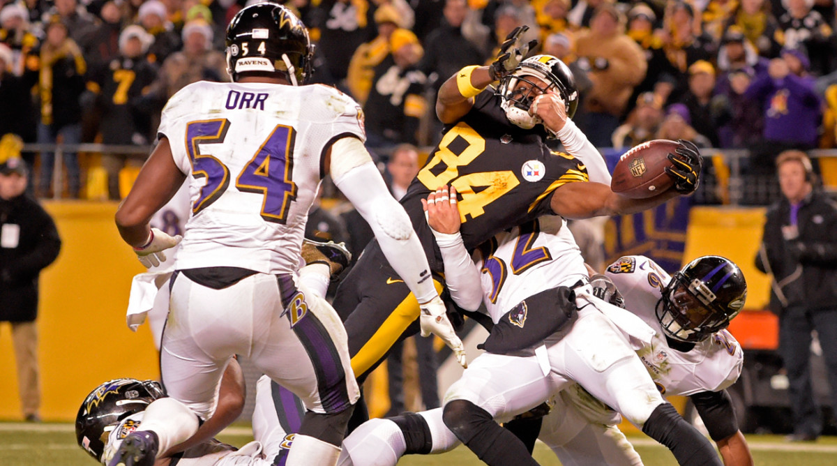 Antonio Brown’s final stretch over the goal line gave the Steelers their fifth AFC North title in the past 10 seasons.