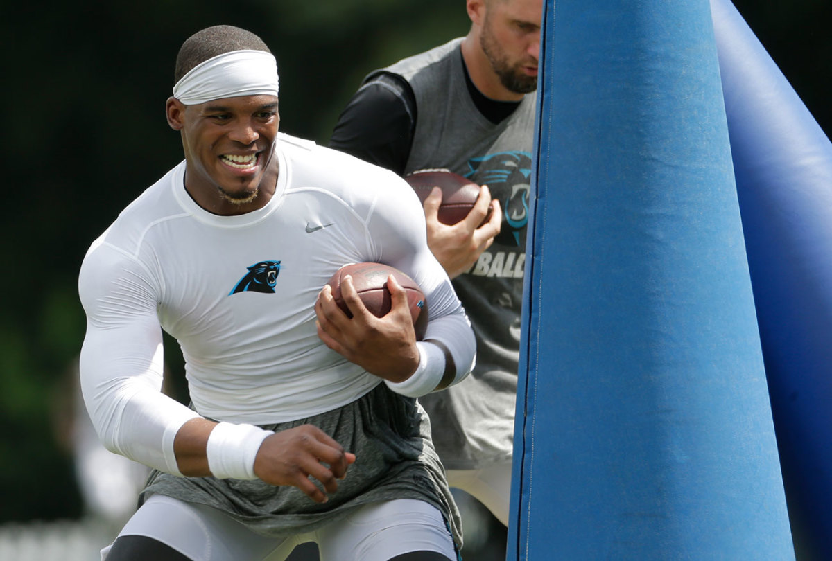 Newton says he’s working more this year on finding his outlets, rather than scrambling or taking the sack. 
