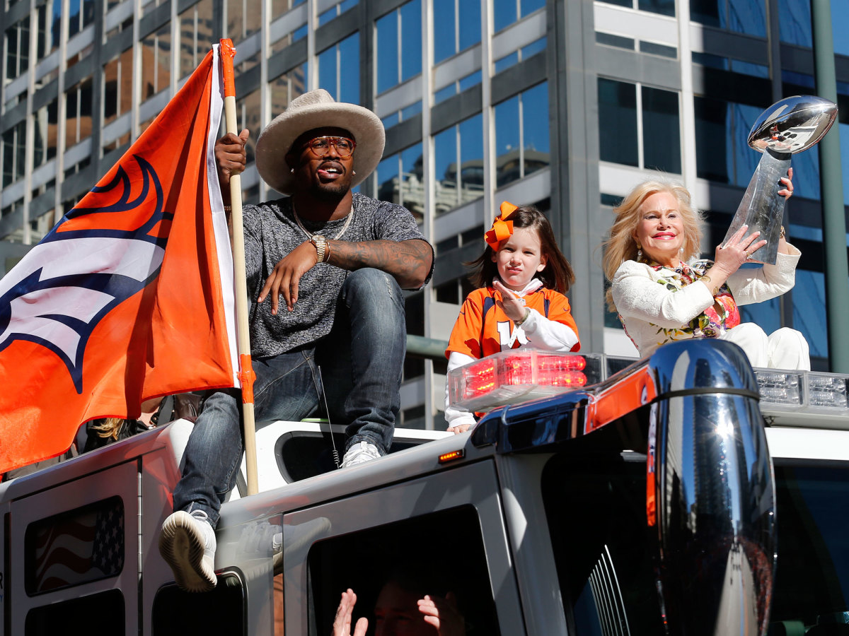 Miller rode through downtown Denver in style after the Broncos won it all.