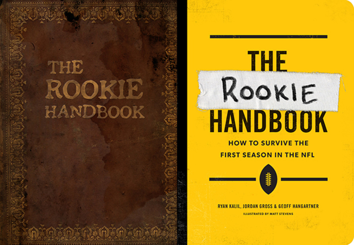 The cover of the original Rookie Handbook and the new book cover.