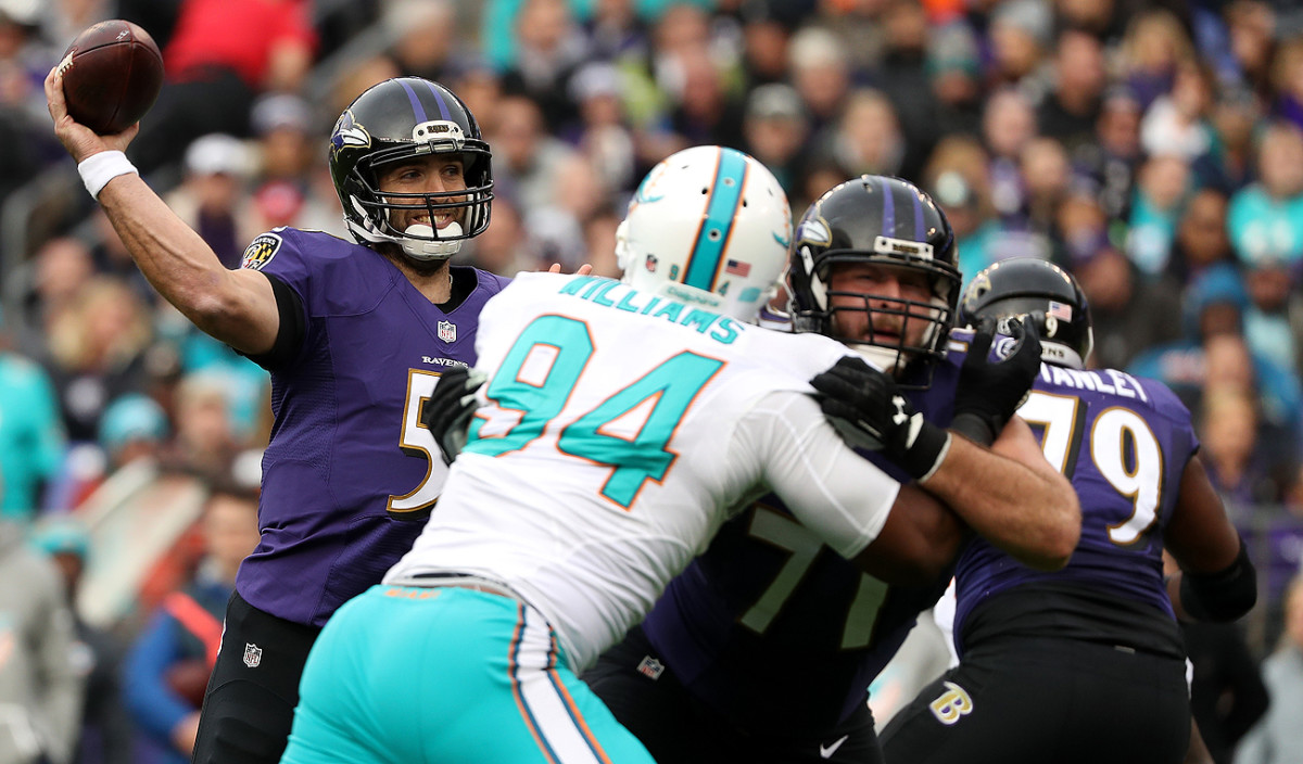 After routing the Dolphins, Joe Flacco and the Ravens are tied atop the AFC North standings with the Steelers. They play again Christmas day.