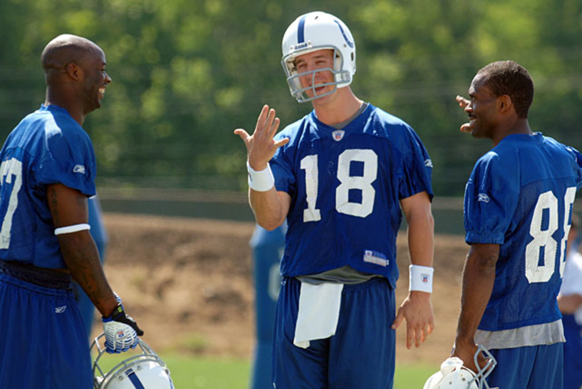 Reggie Wayne, Peyton Manning and Marvin Harrison