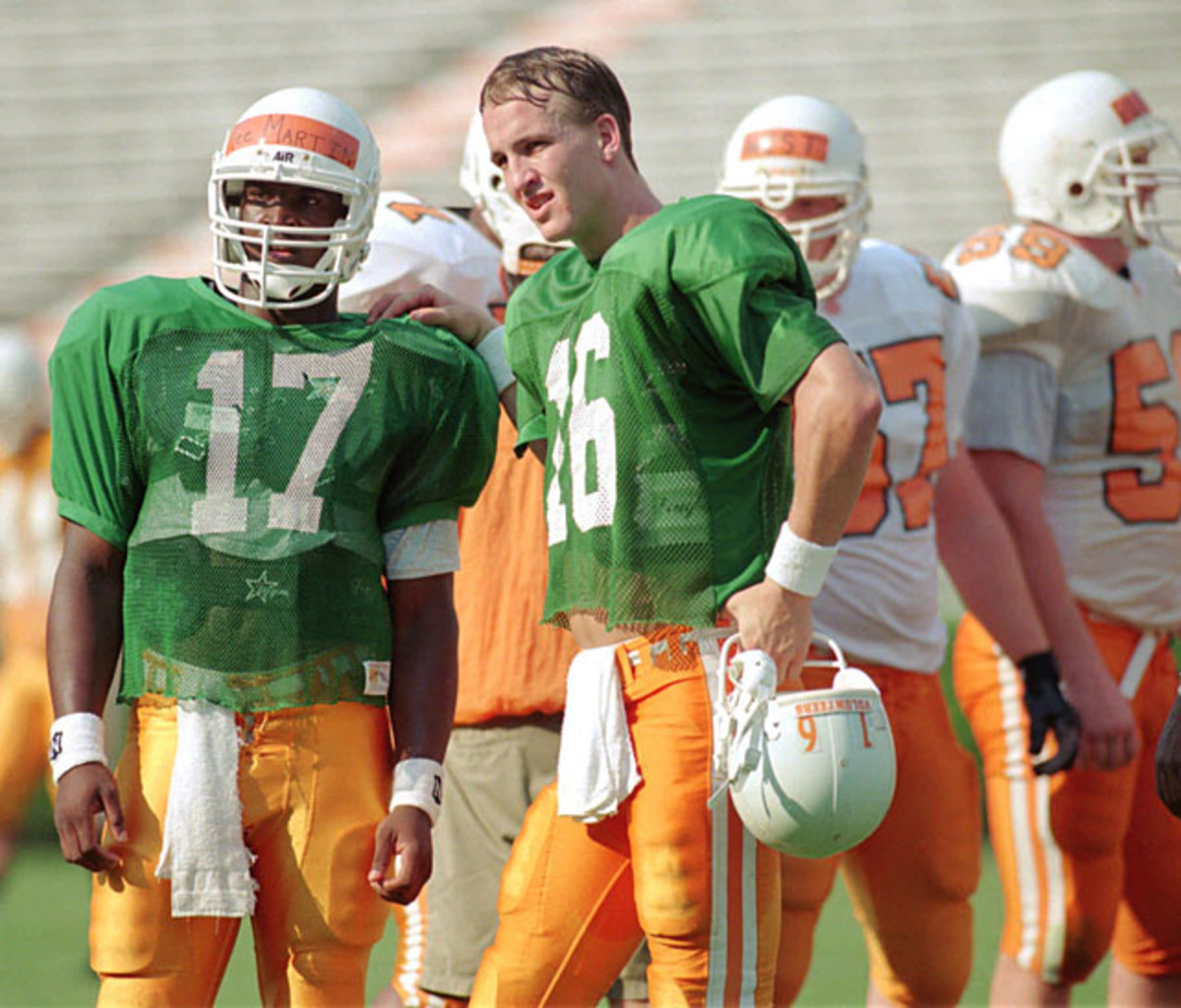Tee Martin and Peyton Manning