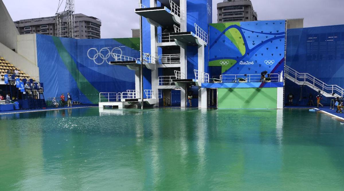 Green diving pool at Rio Olympics 2016 Sports Illustrated