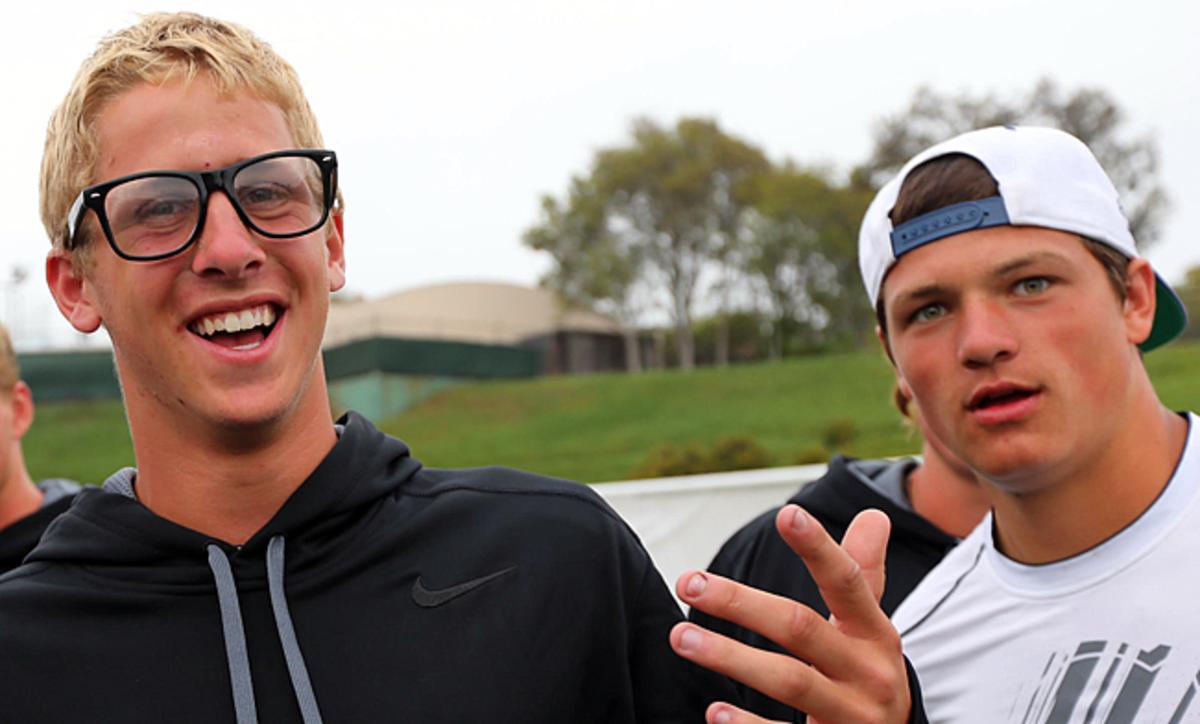 Jared Goff (l.) and Christian Hackenberg first met as high schoolers before their senior seasons.